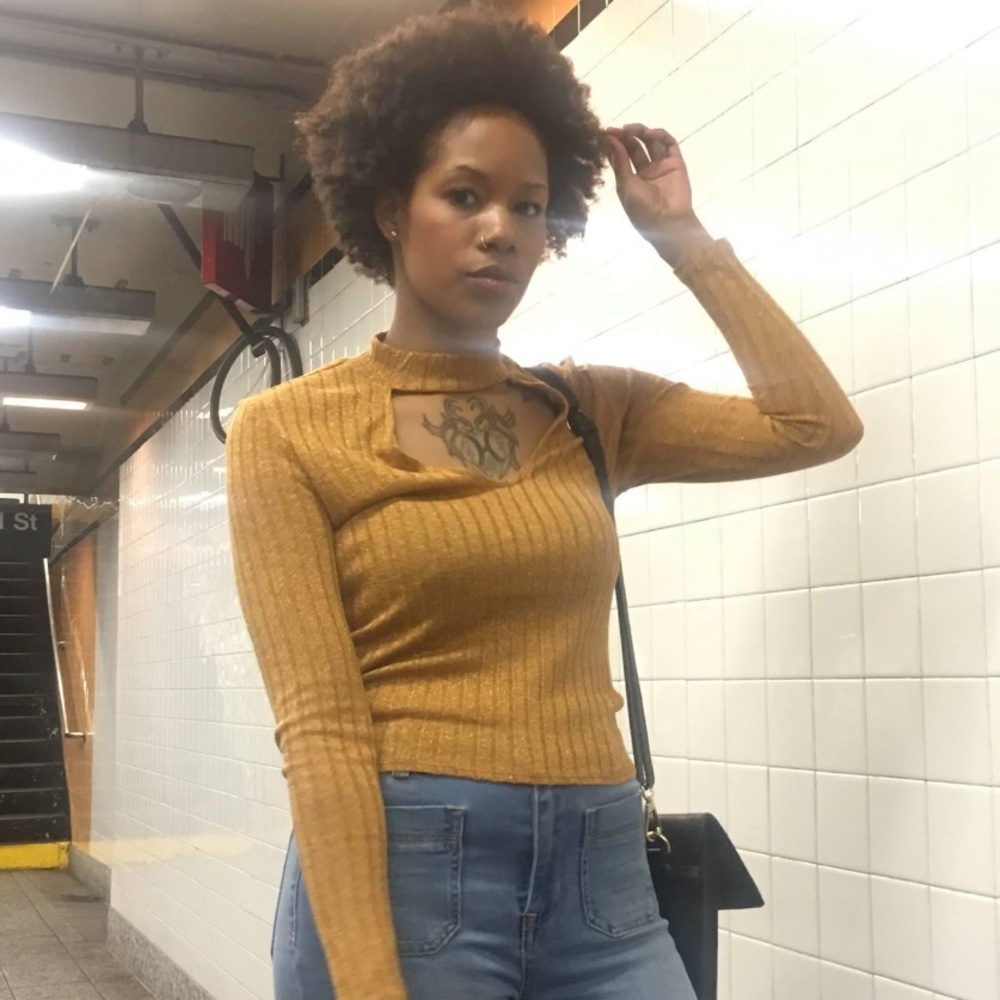 H&M Size Small, Gold,, Long Sleeve Shirt.